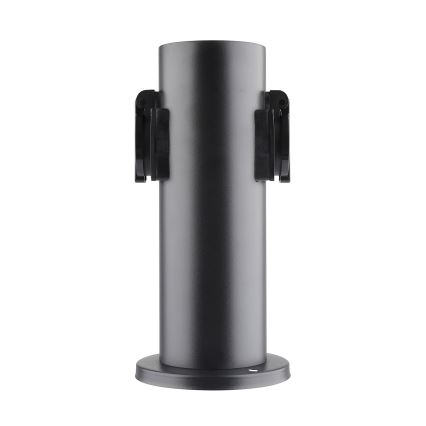 Lauko kištukinių lizdų stulpas 2Z 230V IP44 juoda kampinis