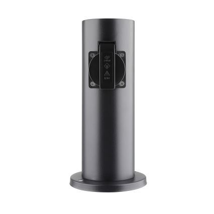 Lauko kištukinių lizdų stulpas 2Z 230V IP44 juoda kampinis