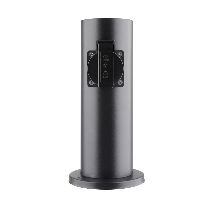 Lauko kištukinių lizdų stulpas 2Z 230V IP44 juoda kampinis