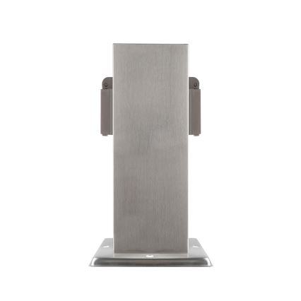 Lauko kištukinių lizdų stulpas 2Z 230V IP44 matinis chromas kampinis