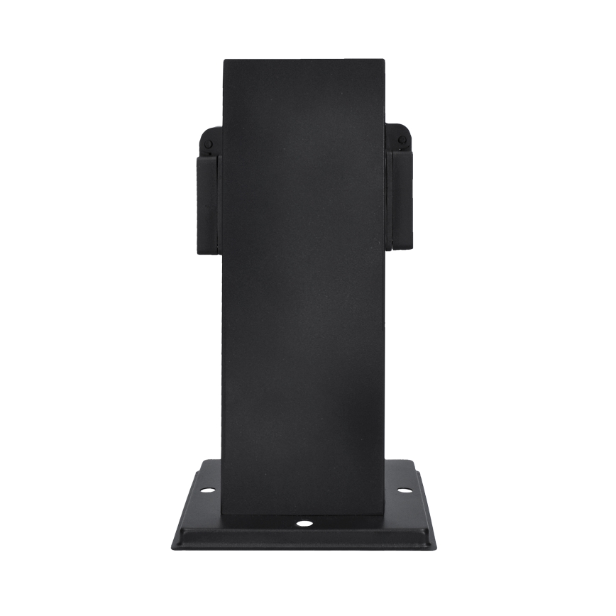 Lauko kištukinių lizdų stulpas 2Z 230V IP44 juoda kampinis