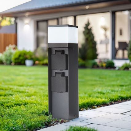 Lauko šviestuvas su 2 lizdais, 1xG9/11W/230V, IP44, juodas