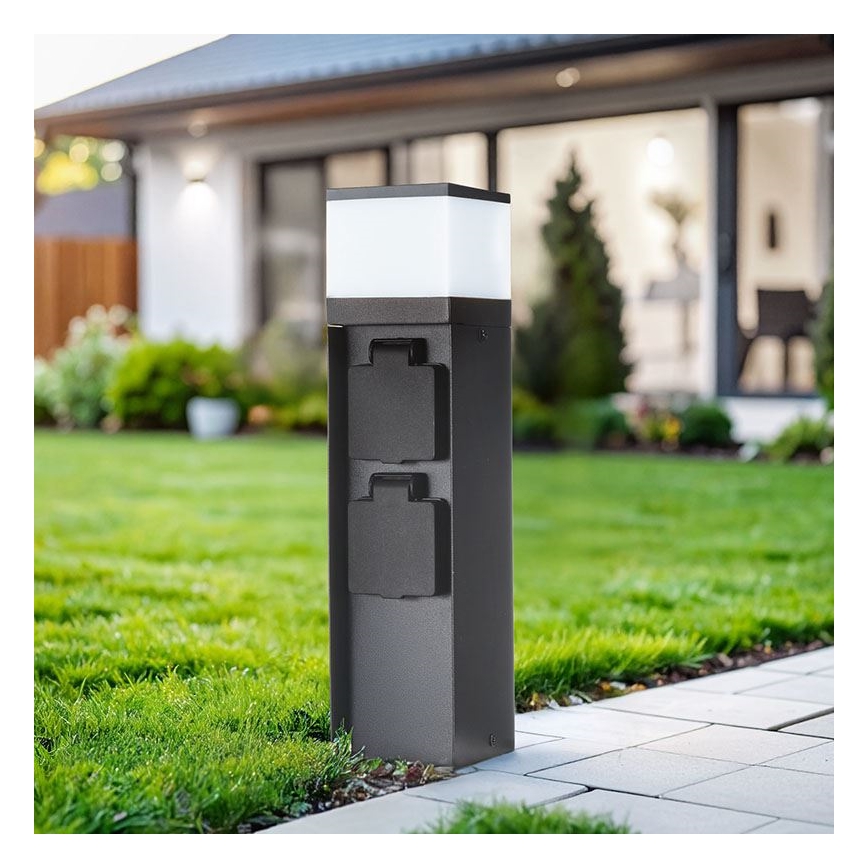 Lauko šviestuvas su 2 lizdais, 1xG9/11W/230V, IP44, juodas