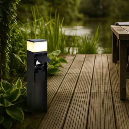 Lauko šviestuvas su 2 lizdais, 1xG9/11W/230V, IP44, juodas