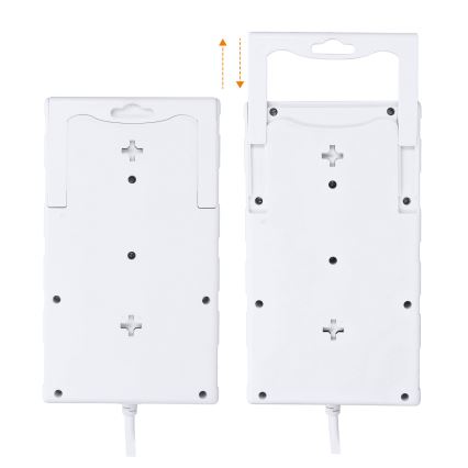 Prailgintuvas su jungikliu, 8 lizdų, E tipo + 1x USB-A + 1x USB-C, 2 m, baltas