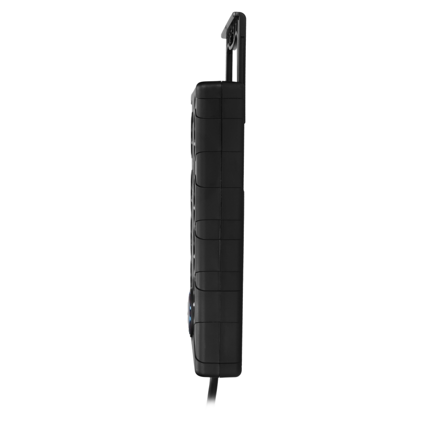 Prailginimo laidas su jungikliu 8Z E tipo + 1xUSB-A + 1xUSB-C 2m juodas
