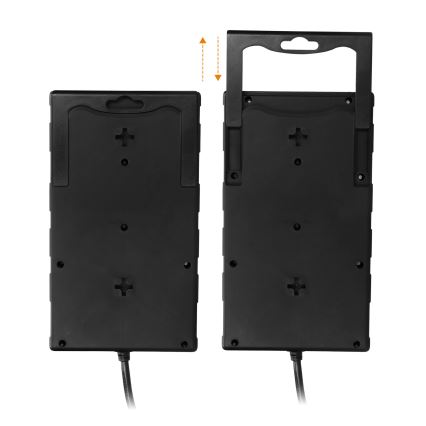 Prailginimo laidas su jungikliu 8Z E tipo + 1xUSB-A + 1xUSB-C 2m juodas