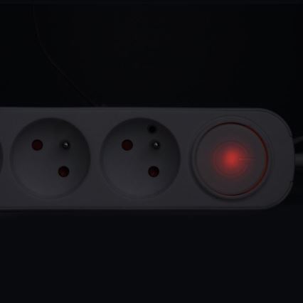 3 lizdų prailgiklis su jungikliu ir USB A+C įkrovimu, 3 m