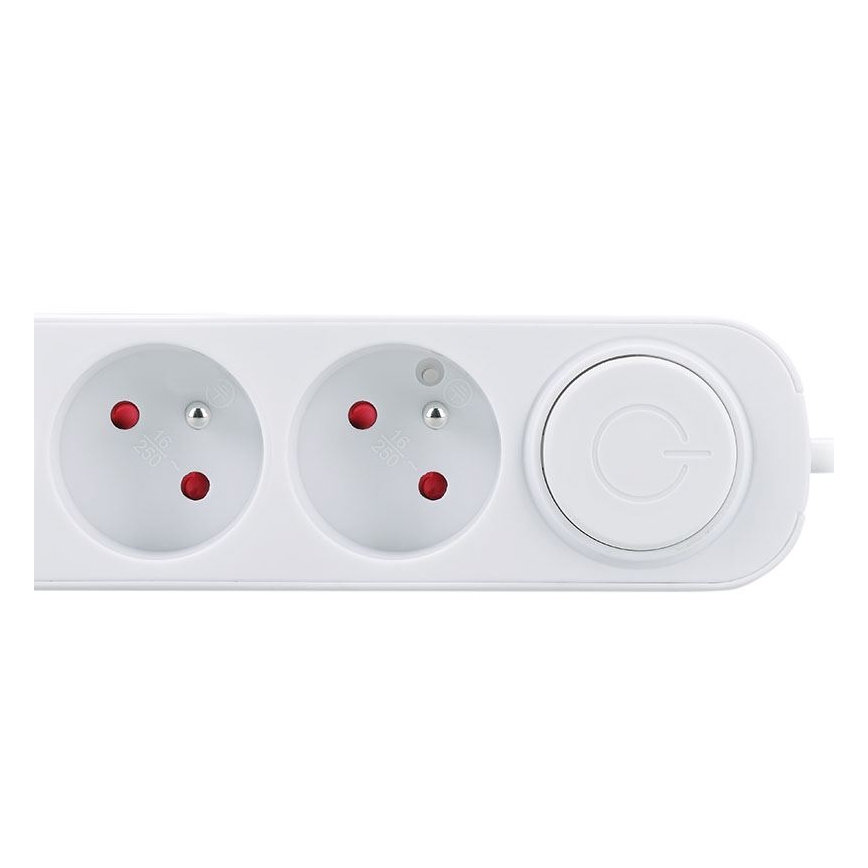 Pratęsimo laidas su jungikliu, su 3 lizdais ir USB A+C įkrovimu, 5 m ilgio