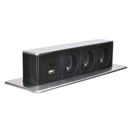 Maitinimo stulpelis stalviršiui 3x230V + USB-A + USB-C