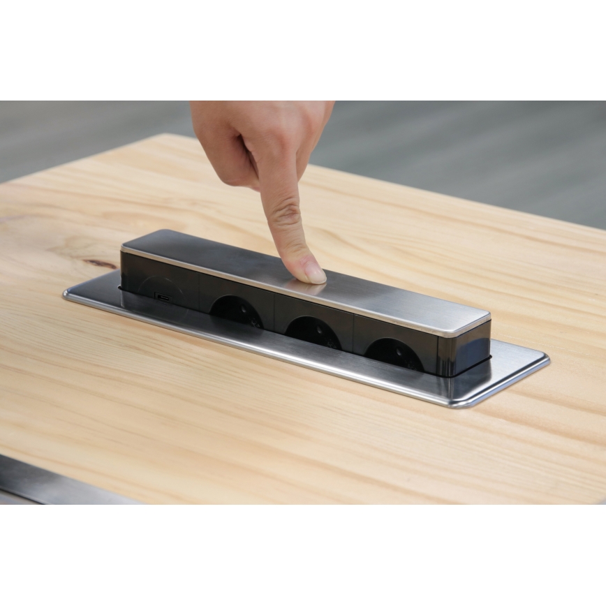 Lizdo stulpelis stalviršiui 3x230V + USB-A + USB-C