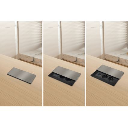 Įmontuojama rozetė 65 W, 2 lizdai + USB-A + USB-C