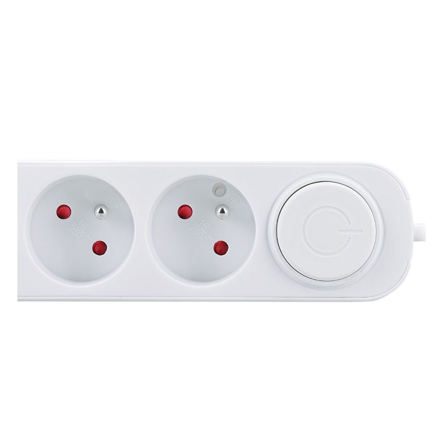 5 lizdų prailgintuvas su jungikliu ir USB A/C įkrovimu, 3 m