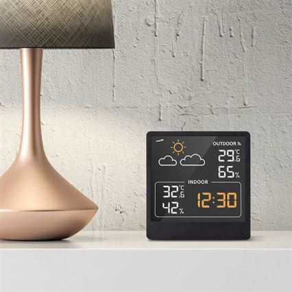 Skaitmeninis termometras 5V/2xAAA + 2xAAA juodas