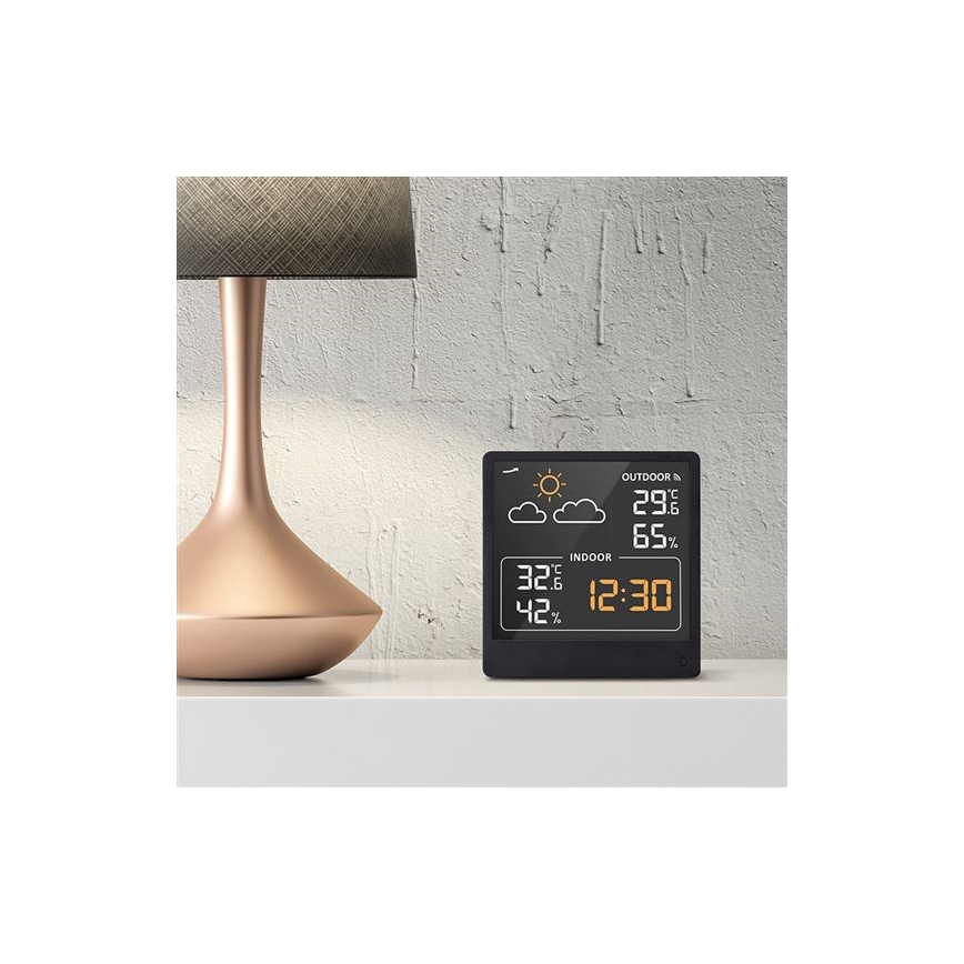 Skaitmeninis termometras 5V/2xAAA + 2xAAA juodas