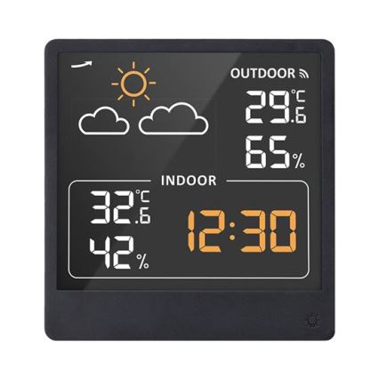 Skaitmeninis termometras 5V/2xAAA + 2xAAA juodas