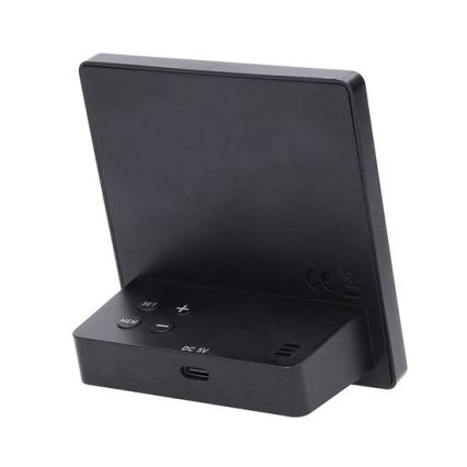 Skaitmeninis termometras 5V/2xAAA + 2xAAA juodas