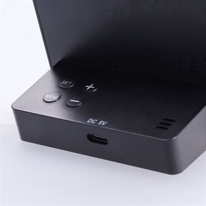 Skaitmeninis termometras 5V/2xAAA + 2xAAA juodas