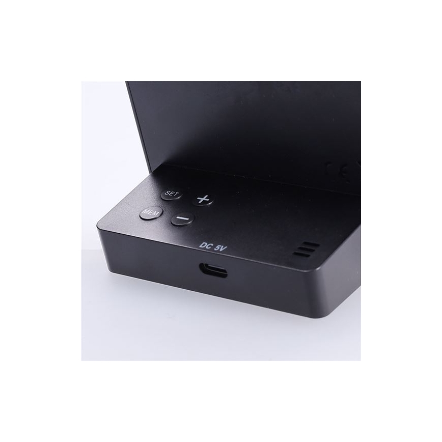 Skaitmeninis termometras 5V/2xAAA + 2xAAA juodas