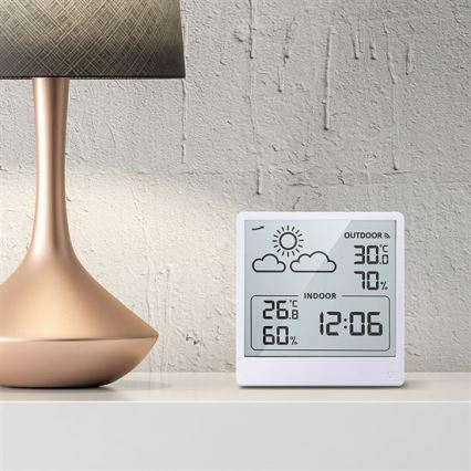 Skaitmeninis termometras 5V/2xAAA + 2xAAA, baltas