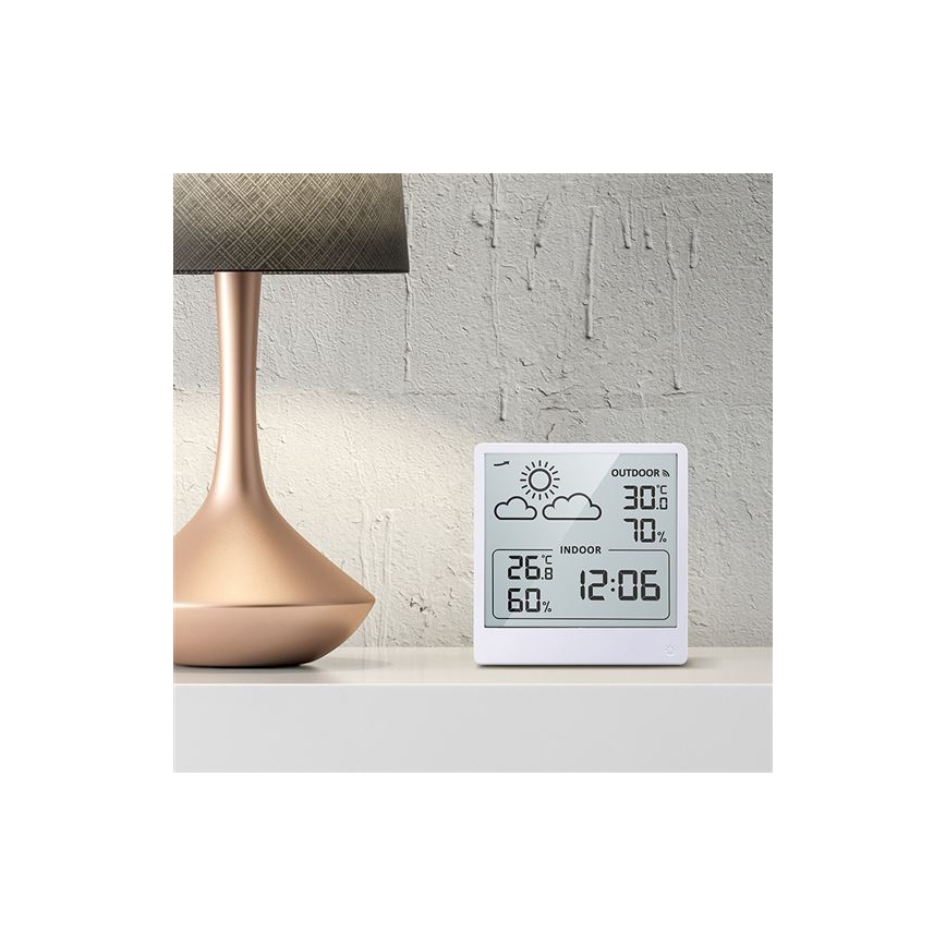 Skaitmeninis termometras 5V/2xAAA + 2xAAA, baltas