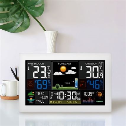 Meteorologinė stotelė su spalvotu LCD ekranu 5V/2xAA + 2xAA