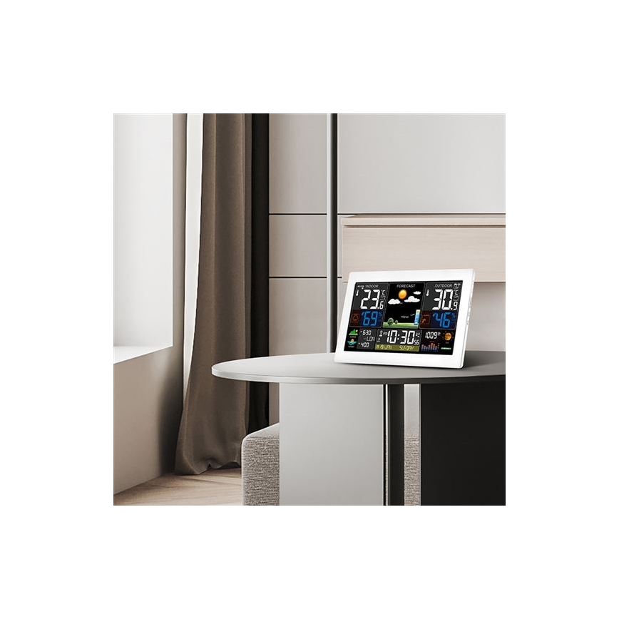 Meteorologinė stotelė su spalvotu LCD ekranu 5V/2xAA + 2xAA