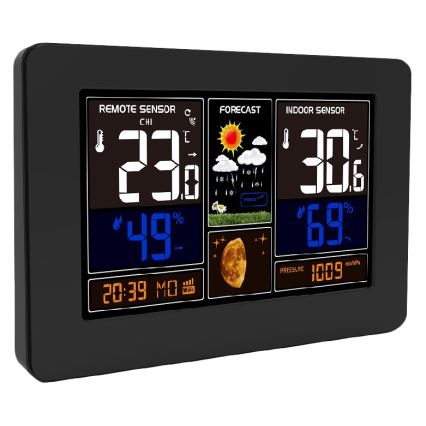 Meteorologinė stotis su spalvotu LCD ekranu 2xAA/5V Wi-Fi Tuya