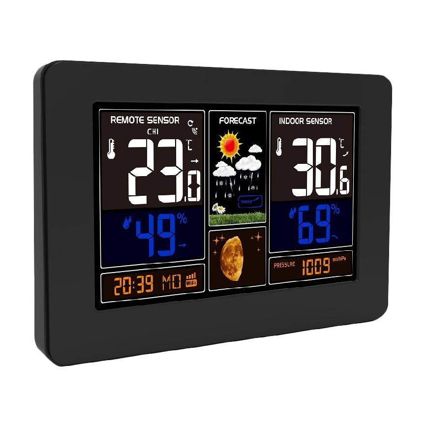 Meteorologinė stotis su spalvotu LCD ekranu 2xAA/5V Wi-Fi Tuya