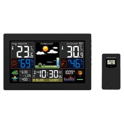 Orų stotis su spalvotu LCD ekranu 230V/2xAA + 2xAA