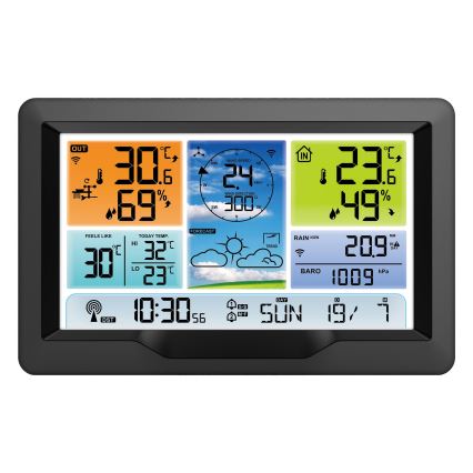 Profesionali oro stotis su spalvotu LCD ekranu ir žadintuvas 5V/2xAA + 3xAA