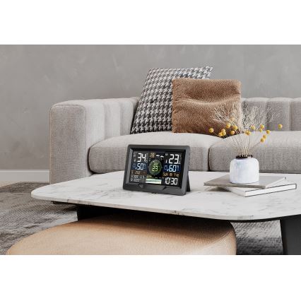 Profesionali meteostotėlė su spalvotu LCD ekranu 5V/2xAA + 3xAA + 2xAA Wi-Fi Tuya