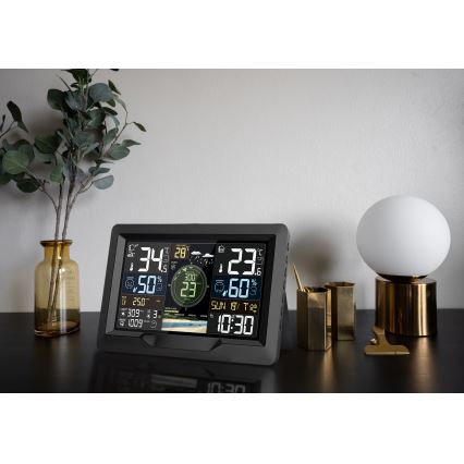 Profesionali meteostotėlė su spalvotu LCD ekranu 5V/2xAA + 3xAA + 2xAA Wi-Fi Tuya
