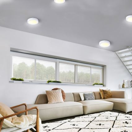 LED lubinis šviestuvas, 12 W, 230 V, 3000/4000/6000 K, Ø 17 cm, baltas