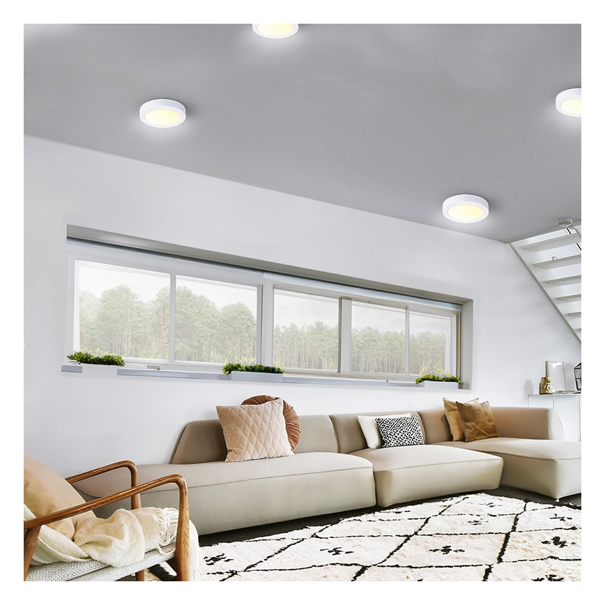 LED lubinis šviestuvas, 12 W, 230 V, 3000/4000/6000 K, Ø 17 cm, baltas
