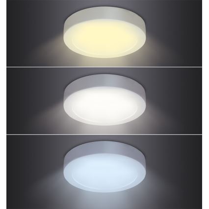 LED lubinis šviestuvas, 12 W, 230 V, 3000/4000/6000 K, Ø 17 cm, baltas