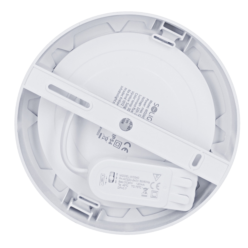LED paviršinis/įleidžiamas 2in1 panelis LED/12W/230V 3000/4000/6000K skersmuo 17 cm IP54 sidabrinis