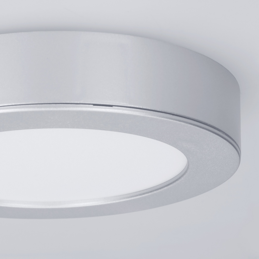 LED paviršinis/įleidžiamas 2in1 panelis LED/12W/230V 3000/4000/6000K skersmuo 17 cm IP54 sidabrinis