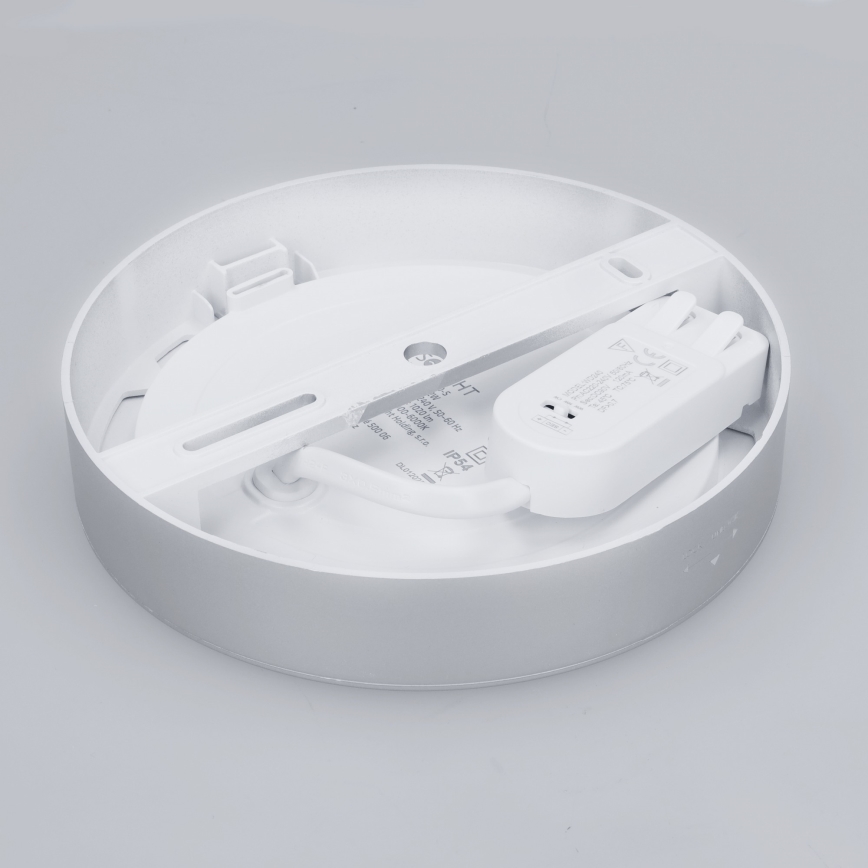 LED paviršinis/įleidžiamas 2in1 panelis LED/12W/230V 3000/4000/6000K skersmuo 17 cm IP54 sidabrinis