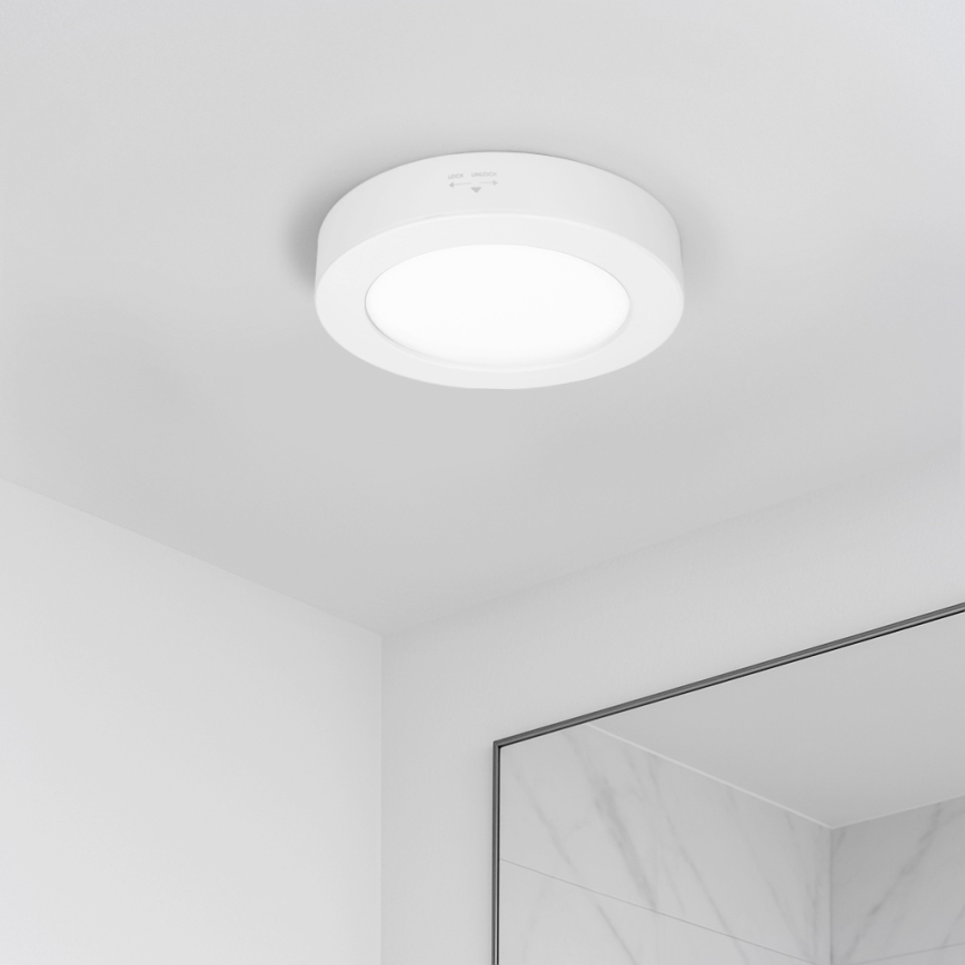 LED paviršinis/įleidžiamas 2in1 panelis LED/12W/230V 3000/4000/6000K Ø17 cm IP54 balta