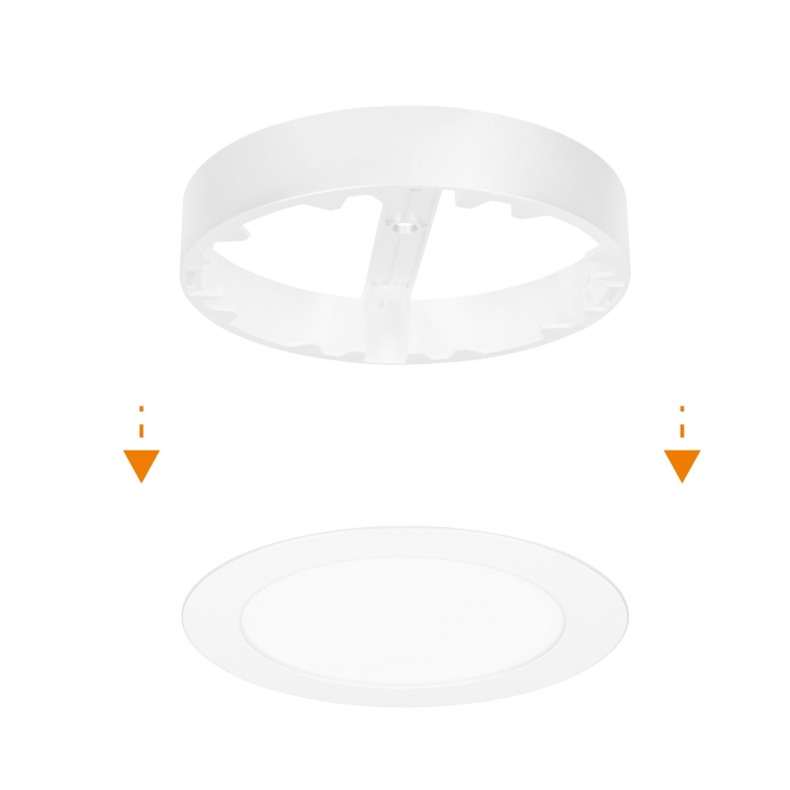 LED paviršinis/įleidžiamas 2in1 panelis LED/12W/230V 3000/4000/6000K Ø17 cm IP54 balta