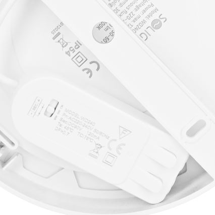 LED paviršinis/įleidžiamas 2in1 panelis LED/12W/230V 3000/4000/6000K Ø17 cm IP54 balta
