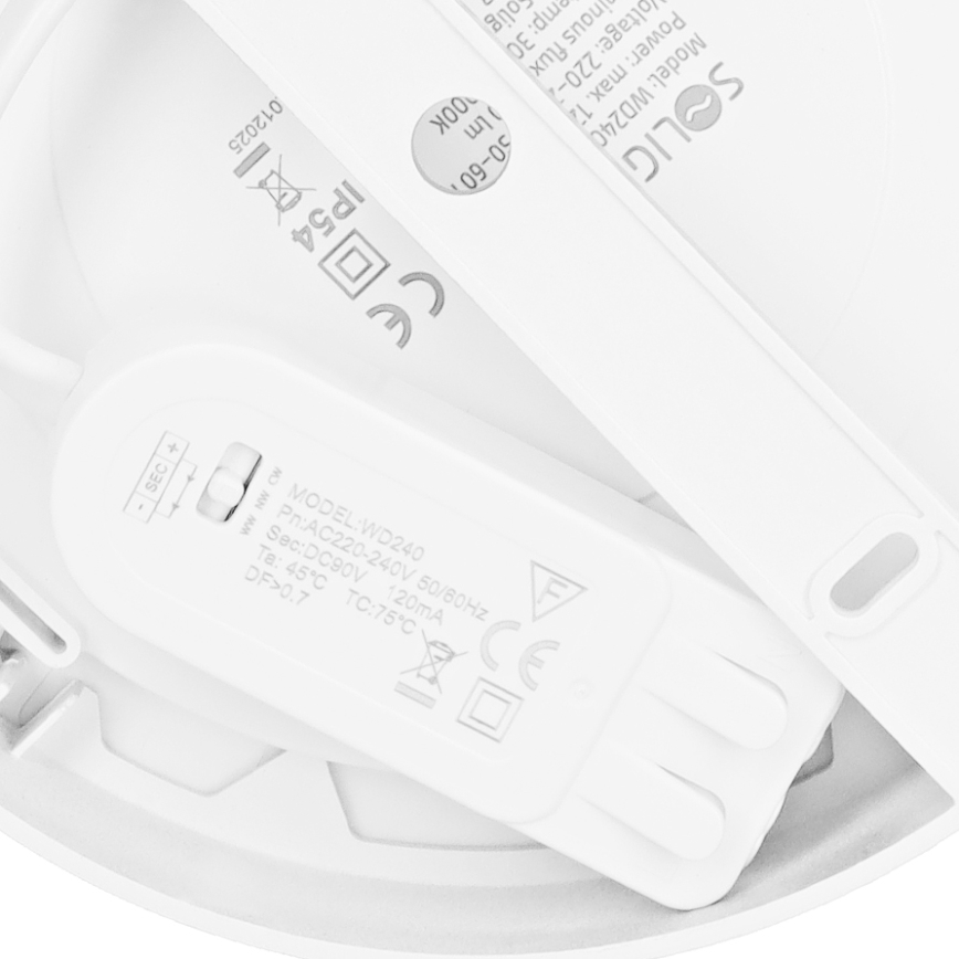 LED paviršinis/įleidžiamas 2in1 panelis LED/12W/230V 3000/4000/6000K Ø17 cm IP54 balta