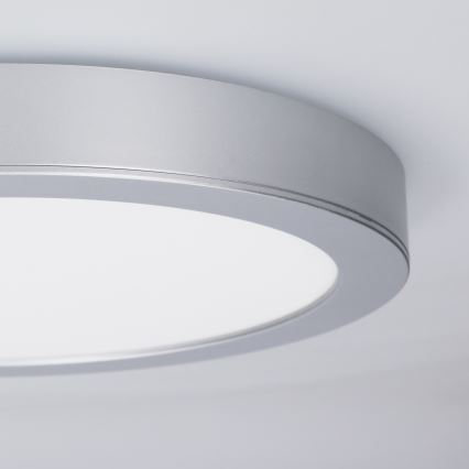 LED paviršinė/įleidžiama 2in1 panelė 18W/230V 3000/4000/6000K skersmuo 22,5 cm IP54 sidabrinė