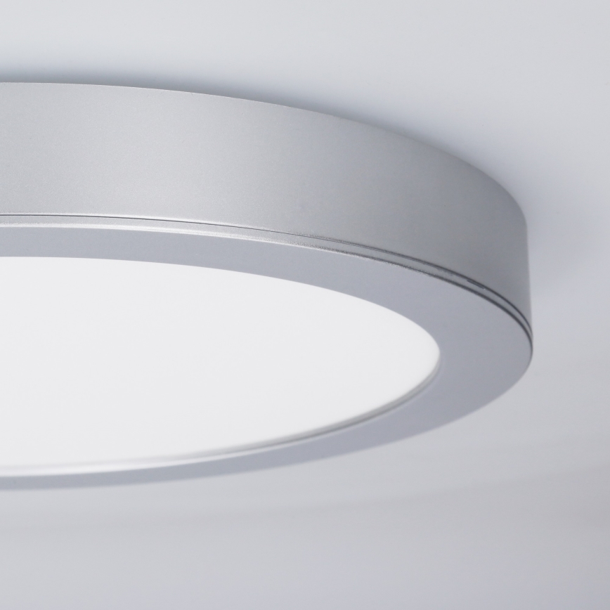 LED paviršinė/įleidžiama 2in1 panelė 18W/230V 3000/4000/6000K skersmuo 22,5 cm IP54 sidabrinė