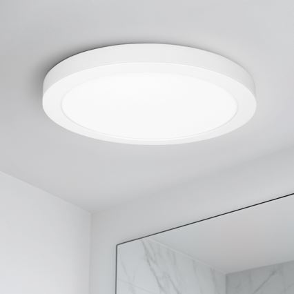 LED 2in1 paviršinis/įleidžiamas lubų panelis 18W/230V 3000/4000/6000K, skersmuo 22,5 cm, IP54, balta