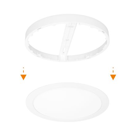 LED 2in1 paviršinis/įleidžiamas lubų panelis 18W/230V 3000/4000/6000K, skersmuo 22,5 cm, IP54, balta