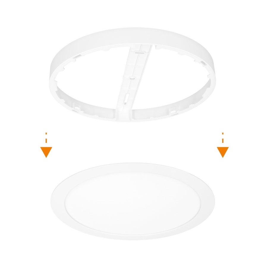 LED 2in1 paviršinis/įleidžiamas lubų panelis 18W/230V 3000/4000/6000K, skersmuo 22,5 cm, IP54, balta