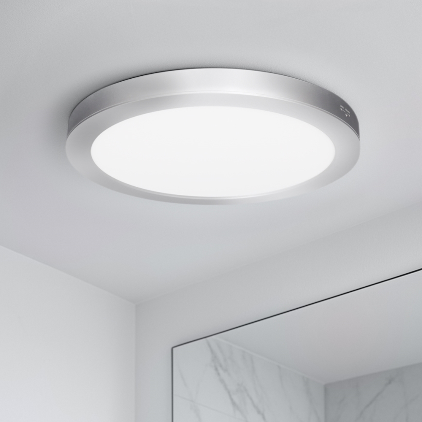 LED paviršinis/įleidžiamas 2 viename panelė, 24 W/230 V, 3000/4000/6000 K, skersmuo 30 cm, IP54, sidabrinė