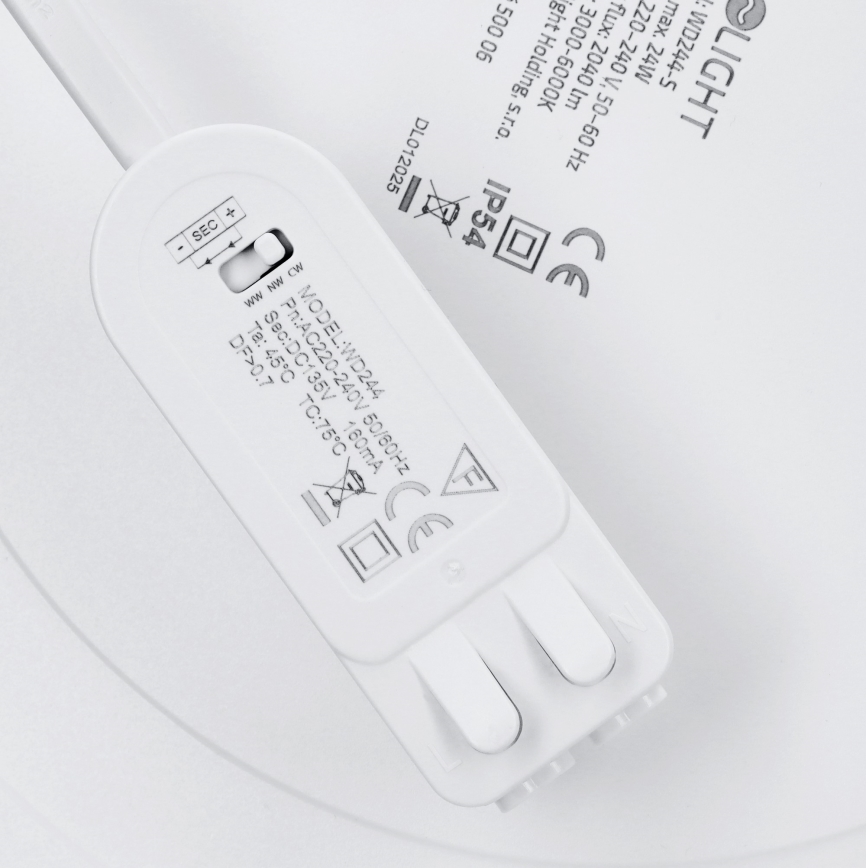 LED paviršinis/įleidžiamas 2 viename panelė, 24 W/230 V, 3000/4000/6000 K, skersmuo 30 cm, IP54, sidabrinė